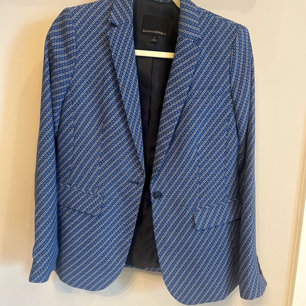 Banana Republic Men's or Women’s Blazer in Blue with Geometric Design